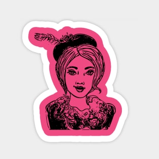 Woman in a hat Sticker